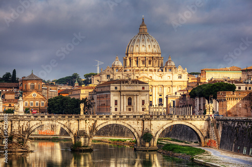 Fototapeta view at St. Peter's cathedral in Rome, Italy