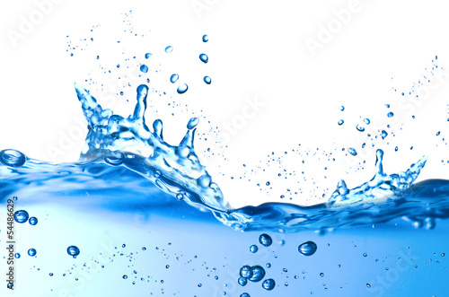  Water and air bubbles over white background