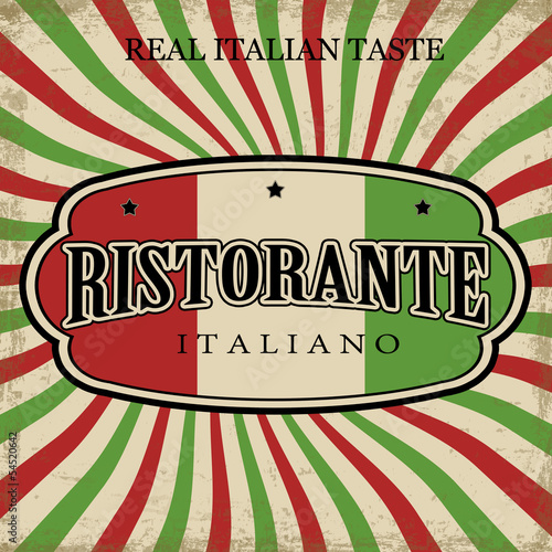 Fototapeta Italian Restaurant vintage poster
