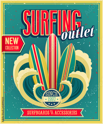  Surfing outlet. Vector ilustration.