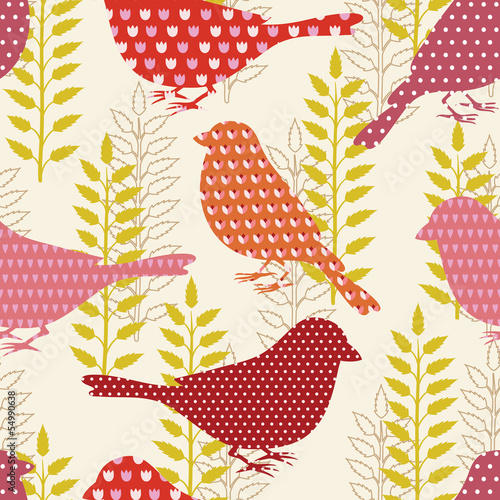 Lacobel Birds seamless pattern