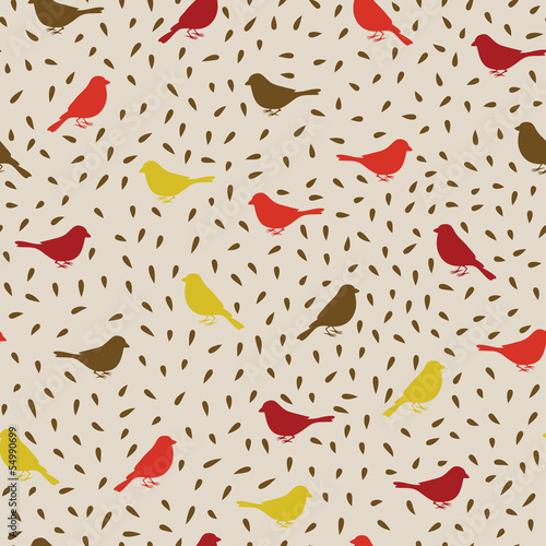  Birds seamless pattern. Colorful texture