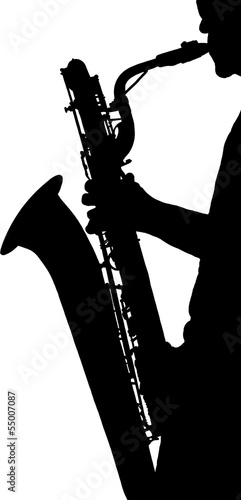 Fototapeta silhouette di un musicista che suona sassofono,