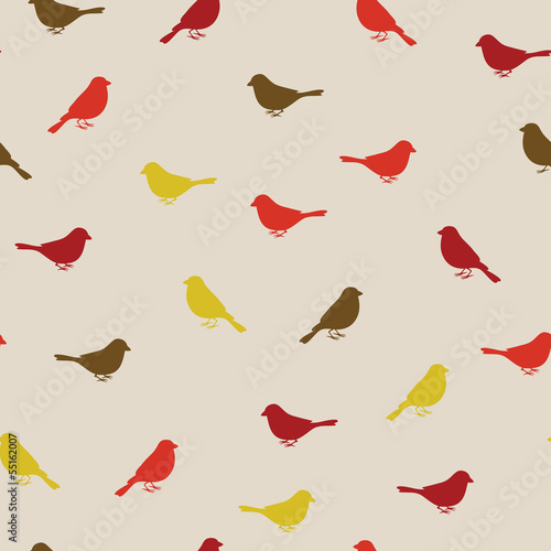  Birds seamless pattern. Colorful texture