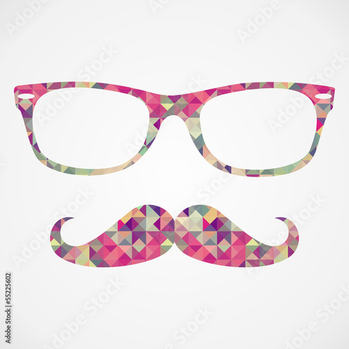  Retro hipster face geometric icons