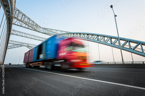 Fototapeta truck motion blur