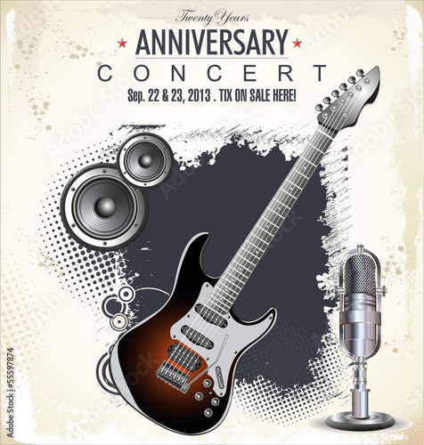 Fototapeta Rock concert poster