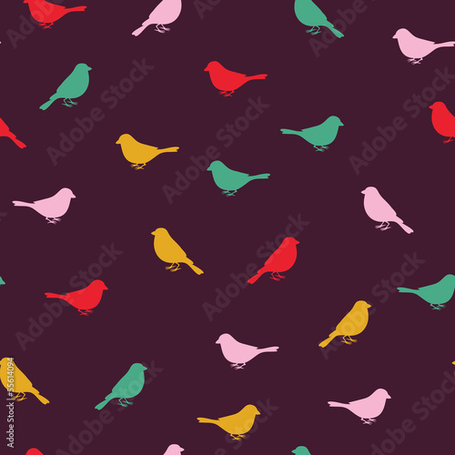 Fototapeta Birds seamless pattern. Colorful texture