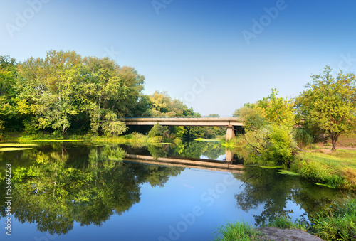 Lacobel Bridge over the river