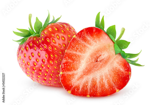 Strawberries isolated on white