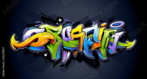 Fototapeta Bright graffiti lettering