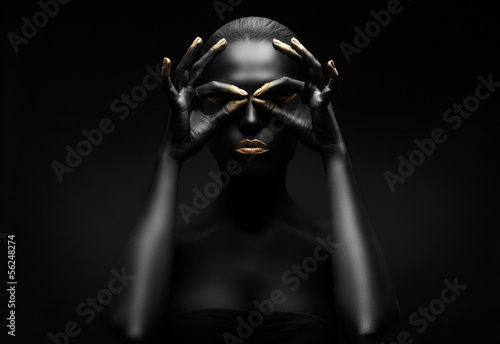 Fototapeta beauty portrait of a black woman.