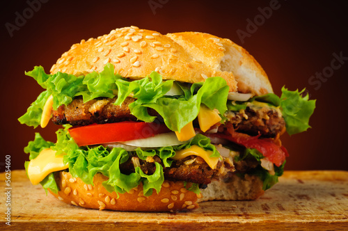 Fototapeta Bitten hamburger