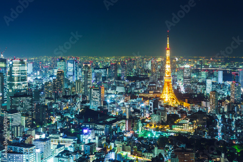 Fototapeta Tokyo skyline at night
