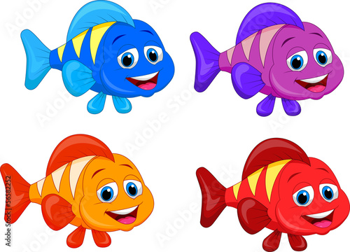  Cute fish cartoon collection set
