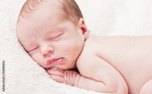 Fototapeta Newborn sleeping baby