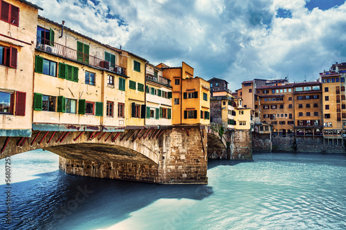 Fototapeta Florence, bridge and Arno river