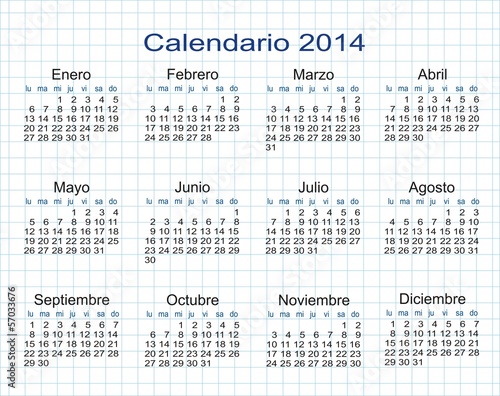 Vector: Calendario 2014