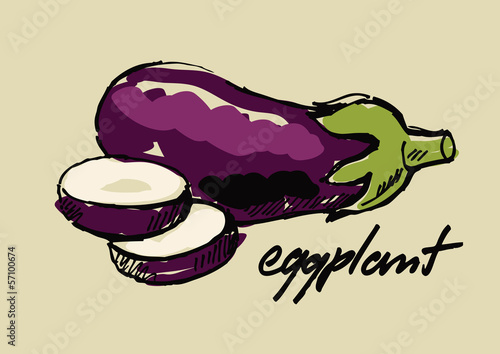 Fototapeta hand drawn eggplant