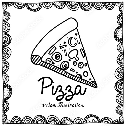 Fototapeta pizza drawing