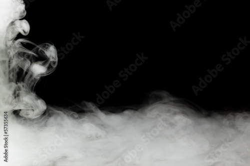 Fototapeta dense fog frame isolated on black