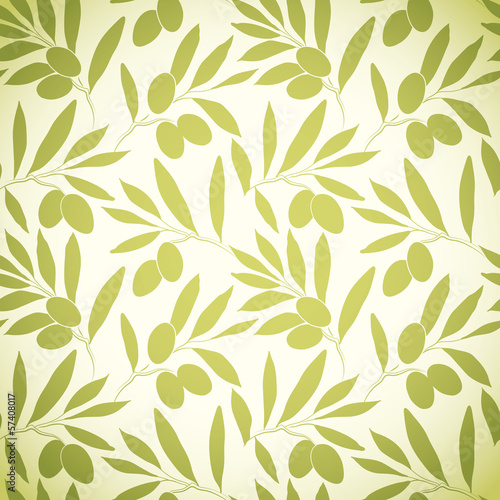  Vector pattern olive branch .For labels, packaging.