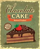 Vintage chocolate cake poster design