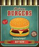 Vintage burger poster design