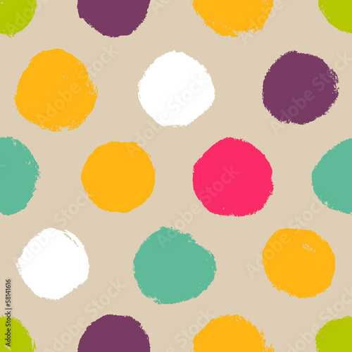  Hand-drawn polka dot seamless pattern