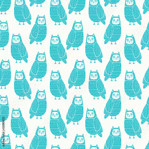 Lacobel Owls seamless pattern