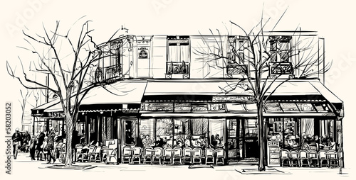 Fototapeta old cafe in Paris