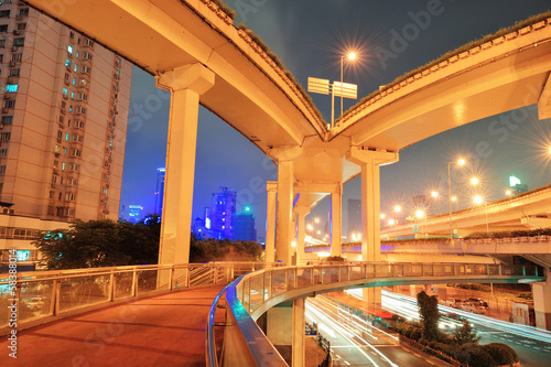 Fototapeta Highway bridge in Shanghai