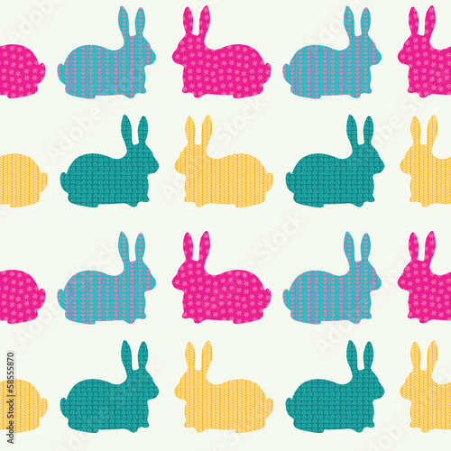  Cute seamless pattern with bunnies