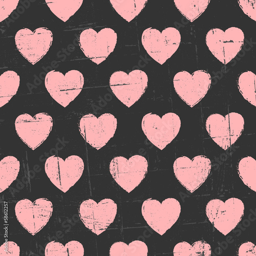 Fototapeta Chalkboard Hearts Pattern