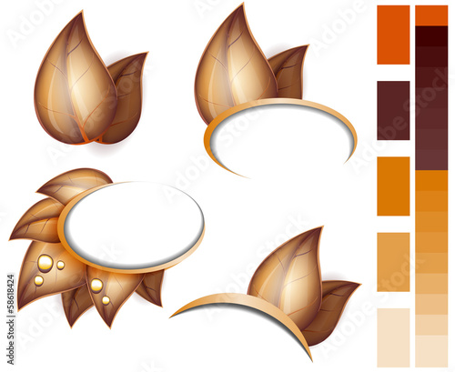 "Autumn leaves icons set" Stock image and royalty-free vector files on