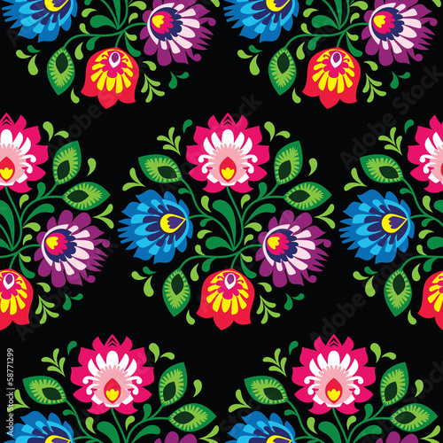 Lacobel Seamless traditional floral polish pattern - ethnic background