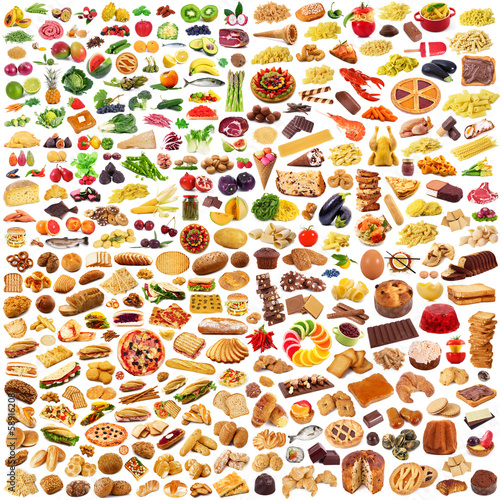 Fototapeta global food collage