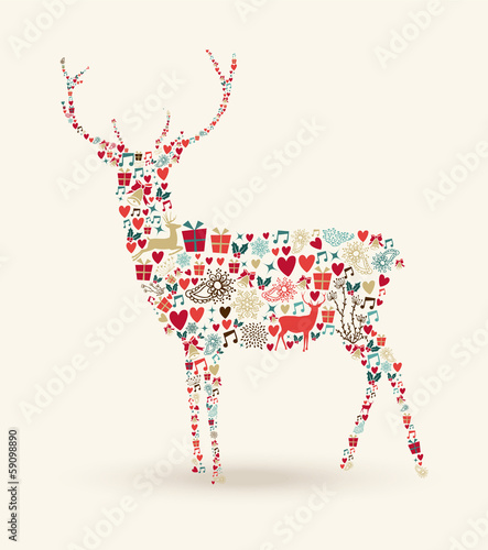 Lacobel Christmas reindeer composition