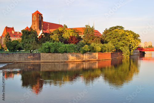 Fototapeta Wroclaw. Oder river with beautiful islands