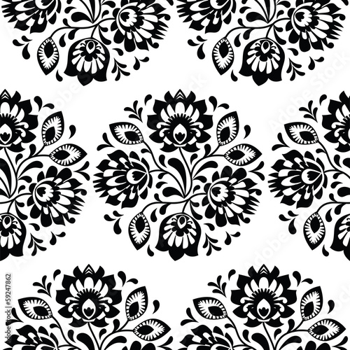  Seamless traditional floral polish pattern - ethnic background
