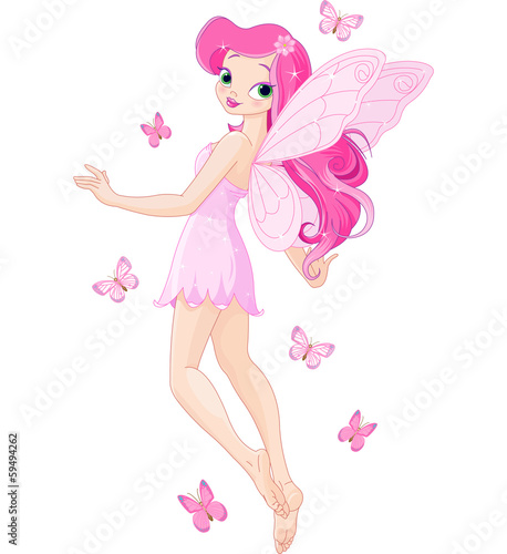 Fototapeta Cute pink fairy