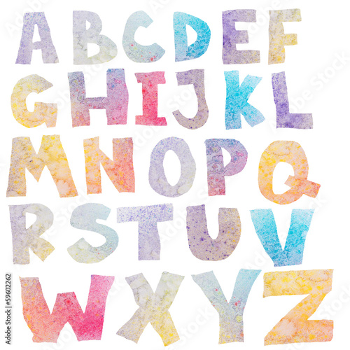 Fototapeta Watercolor alphabet