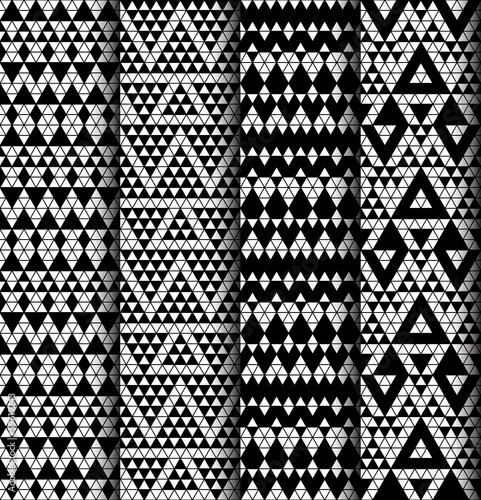 Fototapeta Tribal monochrome lace patterns. Vector illustration.