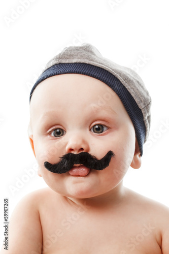 Fototapeta cute baby with moustaches
