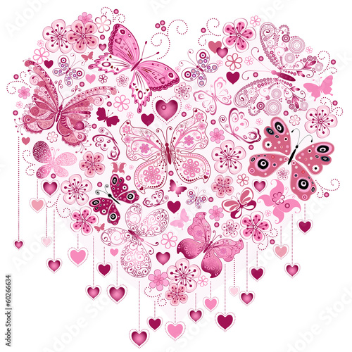 Fototapeta Valentine pink big heart