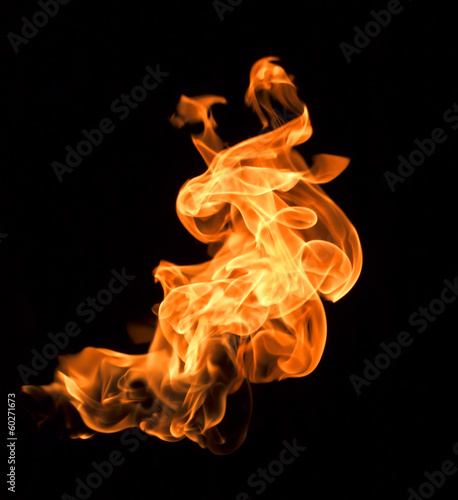 Fototapeta Flames on a black background.