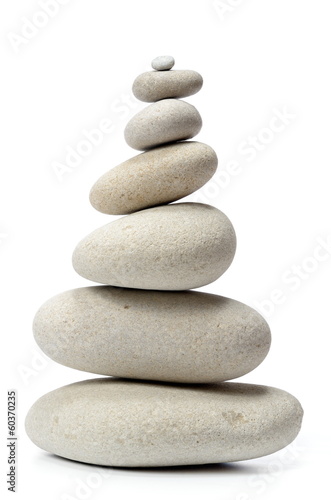 white stones isolated on white background