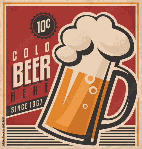 Fototapeta Retro beer vector poster