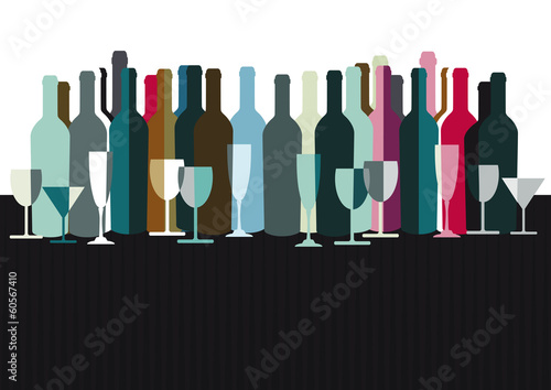 Lacobel Spirituosen und Weinflaschen