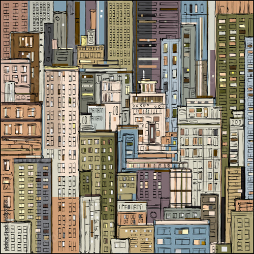 cityscape-recznie-rysowane-wektor